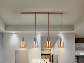 Venize Люстра 4L медный-янтарный