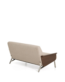 2-местный диван Amsen светло-коричневый с подлокотниками из шпона ореха