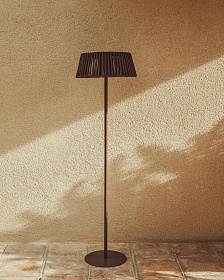 Уличный торшер Aldet на солнечных батареях коричневый, диаметр 46 см