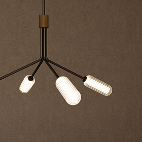 Люстра Lari 4L темно-коричневая кожа