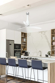 Ярко-белый / прозрачный потолочный вентилятор Eterfan 128 см