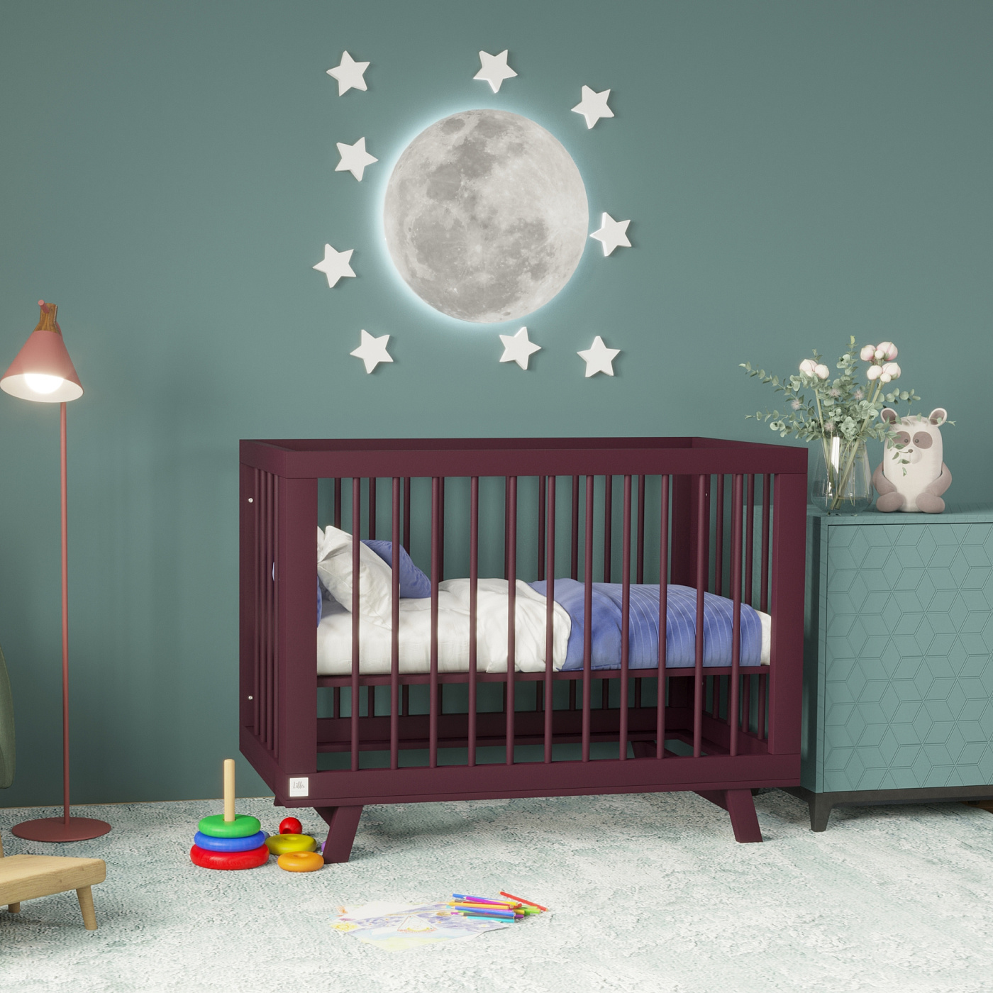 Кроватка для новорожденного Lillaland - модель Lilla Aria Italian Plum