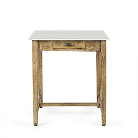 Стол квадратный Nopi с ящиком 70x70 мрамор