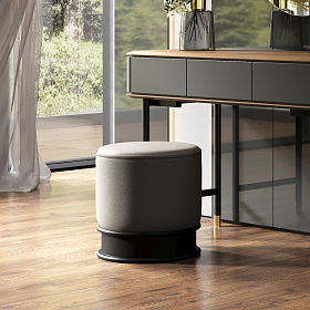 Пуфик ALTEA экокожа PU162, черный матовый лак