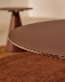 Журнальный столик Wilshire из стекла и стали терракотовый Ø80cm