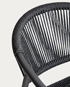 Уличный стул Livadia из серого алюминия и веревки