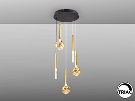 Essenza Люстра 5L - черный-золотой