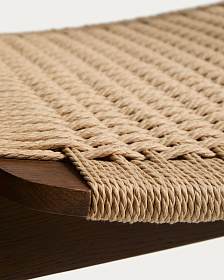 Уличный стул Derile из массива дуба в отделке орех и бежевой веревки