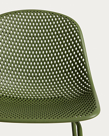 Уличный барный стул Quinby из зеленой стали и пластика, 75 см