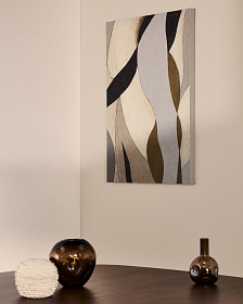 Абстрактный холст Marvilo серо-горчичного цвета 60 x 90 см