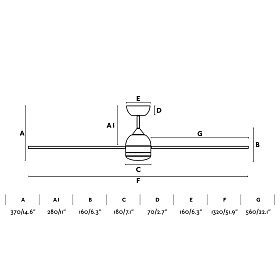 Потолочный вентилятор Poros Ø1320 LED белый