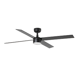 Потолочный вентилятор RUDDER L 4 Ш1320MM черный/орех 4P 18W LED CCT DIM