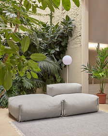 Square пуф квадратный  101 x 101 см, светло-серый, белый алюминий, для садового модульного дивана