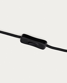 Керамическая настольная лампа Daeli с оранжевой отделкой и бежевым хлопком