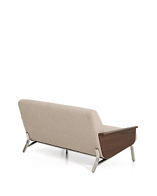 2-местный диван Amsen светло-коричневый с подлокотниками из шпона ореха