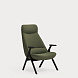 Кресло высокое Dins зеленое с каркасом из черного бука