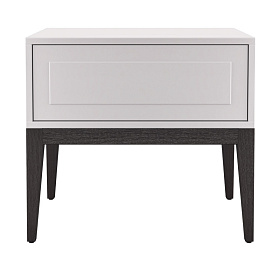 Прикроватная тумбочка MARBELLA шпон ореха W, серо-бежевый лак