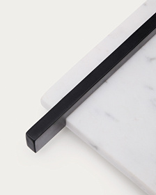 Сервировочная доска Vira из белого мрамора и черного металла