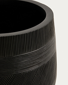 Набор из двух черных кашпо Tival с эффектом цемента, диаметр 50 см/34 см