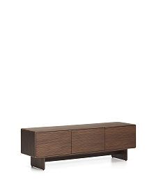 Тумба под телевизор Norlen с 3 дверцами из орехового шпона 150 x 40 см