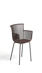 Уличный стул Surpika из пластика и коричневой стали