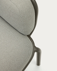 Уличный диван Joncols из серой ткани и зеленым алюминиевым каркасом 164 см