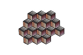 Ковер Parquet Hexagon оранжевый 153x203