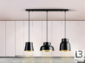 Vulcano Люстра 3L черный/золотистый