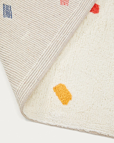 Ковер Epifania белый хлопок с разноцветными точками 90 x 150 см