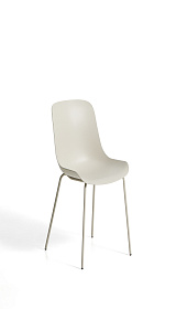 Бежевый стул Altea из пластика и стали с бежевой отделкой