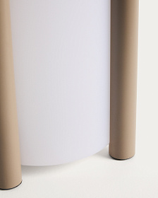 Большая портативная настольная лампа Leros из полиэтилена и стали бежевого цвета