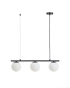 Подвесной светильник Brisia из черного металла с 3 стеклянными шарами Ø15
