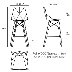 Барный стул Faz с деревянными ножками