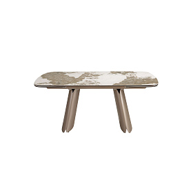 Раздвижной обеденный стол 1189 из керамики в мраморной отделке и стали