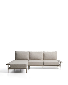 Трехместный уличный диван Vathi с левым шезлонгом цвета таупе, 250 x 159 см