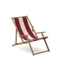 Vilara Складной шезлонг для улицы в полоску бордового и бежевого цвета