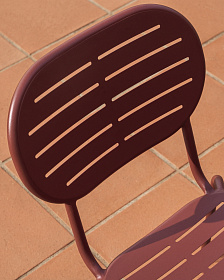 Уличный стул Brai из оцинкованной стали бордового цвета