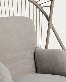 Подвесное кресло Livadi из стали и веревки бежевого цвета