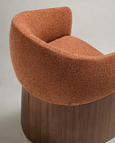 Стул Bosca из терракотовой синели и шпона ореха