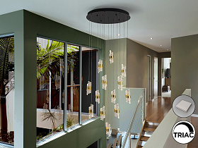 Люстра Iliada 13L черный/золотой D70