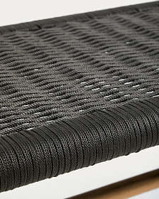 Скамейка Alipa из массива акации и веревки темно-серого цвета