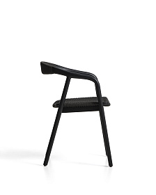 Уличный стул Derile из массива дуба и веревки в черной отделке