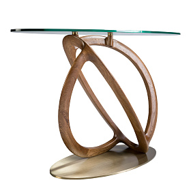 Консоль 3246/CON16171 из закаленного стекла и ореха