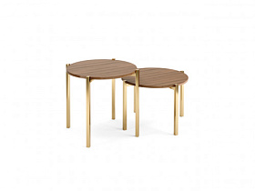 Столик TIGER 1 Walnut/Gold Stainless