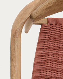 Стул Glynis из массива эвкалипта с розовой веревкой