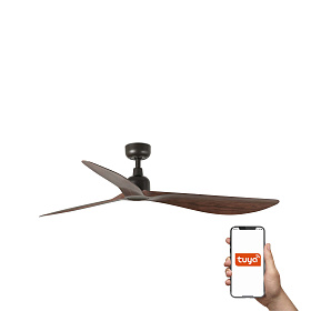 Потолочный вентилятор OUTWOOD L Ш1500MM коричневый/темный орех 3P IP44 TUYA