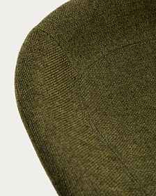 Барный табурет Danua из зеленой синели и матовой черной стали, 68-89 см