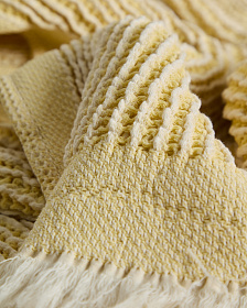 Хлопковый плед Lideba в желтую полоску, 100 x 170 см