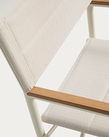 Складной уличный стул Tisno из алюминия и текстиля цвета таупе