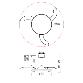 9007 Люстра-вентилятор SLIM FAN